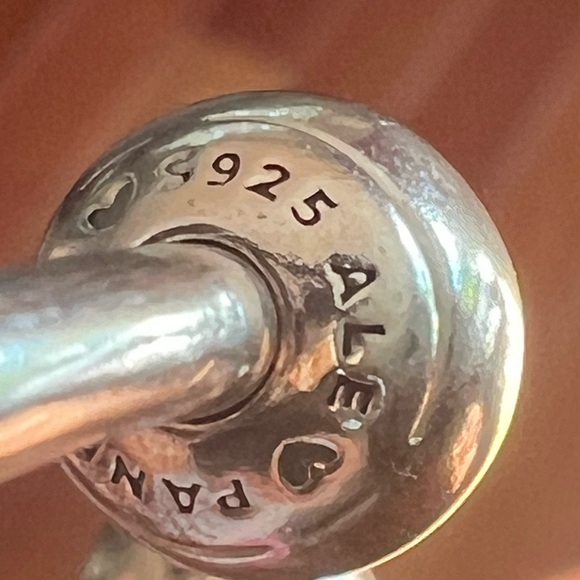 Authentic Pandora Small 1 Open Bangle Charm Bracelet Smooth Silver End Caps - Picture 5 of 6